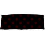 Polka Dots - Bulgarian Rose Red on Black Body Pillow Case (Dakimakura) (One Side)