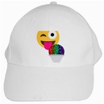 glitter wink emoji  White Cap