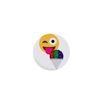 glitter wink emoji  1  Mini Button