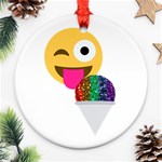 glitter wink emoji  Ornament (Round)