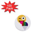 glitter wink emoji  1  Mini Button (100 pack) 