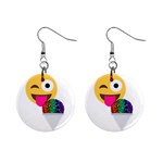 glitter wink emoji  1  Button Earrings