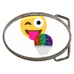 glitter wink emoji  Belt Buckle