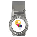 glitter wink emoji  Money Clip (CZ)