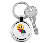 glitter wink emoji  Key Chain (Round)