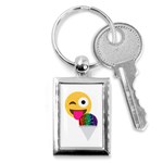 glitter wink emoji  Key Chain (Rectangle)