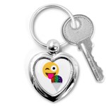 glitter wink emoji  Key Chain (Heart)