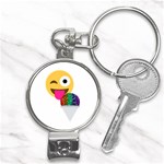 glitter wink emoji  Nail Clippers Key Chain