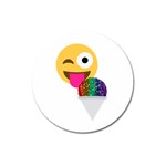 glitter wink emoji  Magnet 3  (Round)