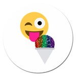 glitter wink emoji  Magnet 5  (Round)