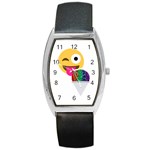 glitter wink emoji  Barrel Style Metal Watch