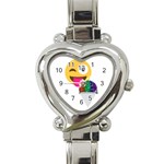 glitter wink emoji  Heart Italian Charm Watch