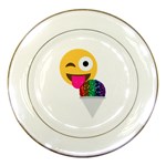 glitter wink emoji  Porcelain Plate