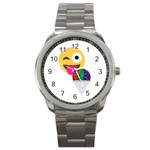 glitter wink emoji  Sport Metal Watch