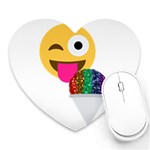 glitter wink emoji  Heart Mousepad