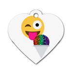 glitter wink emoji  Dog Tag Heart (Two Sides)