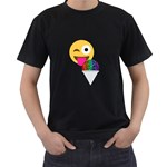 glitter wink emoji  Men s T-Shirt (Black)