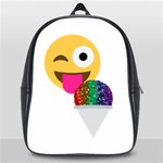 glitter wink emoji  School Bag (Large)