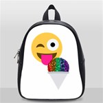 glitter wink emoji  School Bag (Small)