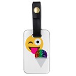 glitter wink emoji  Luggage Tag (one side)