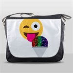 glitter wink emoji  Messenger Bag