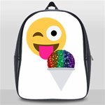 glitter wink emoji  School Bag (XL)