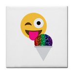 glitter wink emoji  Tile Coaster