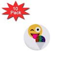 glitter wink emoji  1  Mini Button (10 pack) 