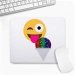 glitter wink emoji  Large Mousepad