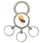 glitter wink emoji  3-Ring Key Chain