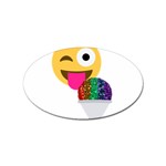 glitter wink emoji  Sticker (Oval)