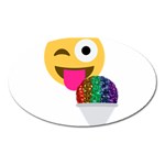 glitter wink emoji  Magnet (Oval)