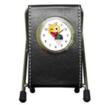 glitter wink emoji  Pen Holder Desk Clock