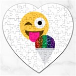 glitter wink emoji  Jigsaw Puzzle (Heart)