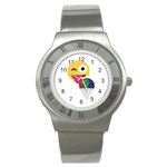 glitter wink emoji  Stainless Steel Watch