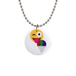 glitter wink emoji  1  Button Necklace