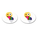 glitter wink emoji  Cufflinks (Oval)