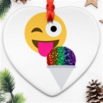 glitter wink emoji  Heart Ornament (Two Sides)