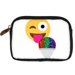 glitter wink emoji  Digital Camera Leather Case