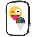 glitter wink emoji  Compact Camera Leather Case