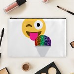 glitter wink emoji  Cosmetic Bag (Large)