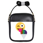 glitter wink emoji  Girls Sling Bag