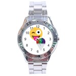 glitter wink emoji  Stainless Steel Analogue Watch