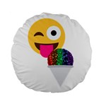 glitter wink emoji  Standard 15  Premium Round Cushion 