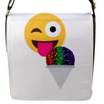 glitter wink emoji  Flap Closure Messenger Bag (S)