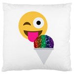 glitter wink emoji  Large Flano Cushion Case (One Side)