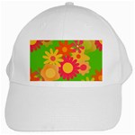 Groovy Mod Floral White Cap