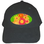 Groovy Mod Floral Black Cap