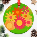 Groovy Mod Floral Ornament (Round)