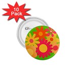 Groovy Mod Floral 1.75  Button (10 pack) 